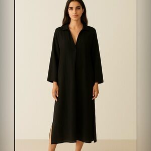 NWT LAUDE THE LABEL Black Kimono Tunic Caftan Dress